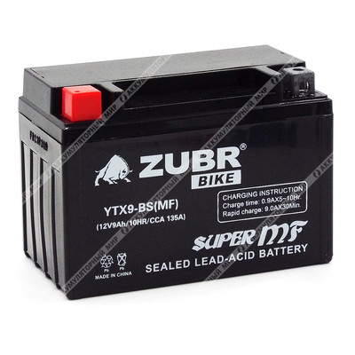 Аккумулятор ZUBR BIKE 9 Ач п.п. (YTX9-BS)