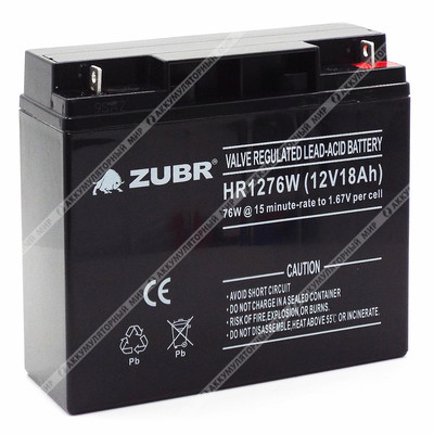 Аккумулятор ZUBR HR1276W (12V18Ah) универсальный