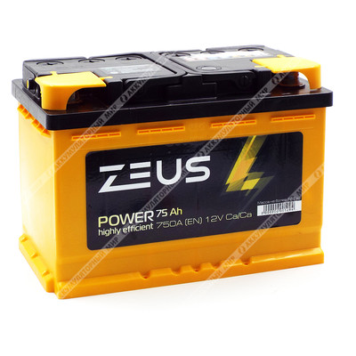 Аккумулятор ZEUS POWER 75 Ач п.п.