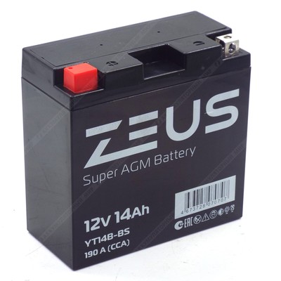 Аккумулятор ZEUS SUPER AGM 14 Ач п.п. (YT14B-BS)