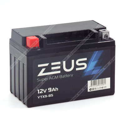 Аккумулятор ZEUS SUPER AGM 9 Ач п.п. (YTX9-BS)