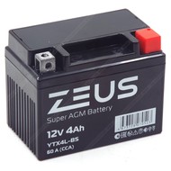 Аккумулятор ZEUS SUPER AGM 4 Ач о.п. (YTX4L-BS)