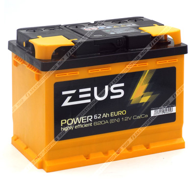 Аккумулятор ZEUS POWER 62 Ач о.п.