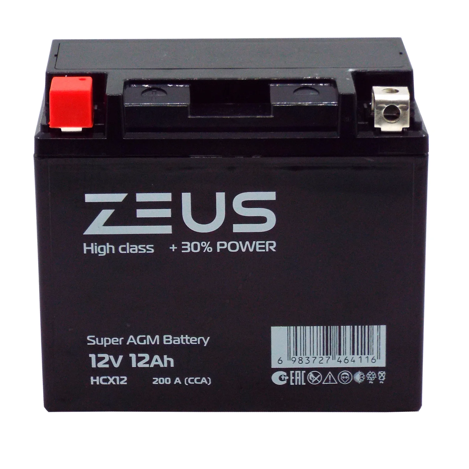 Аккумулятор ZEUS HIGH CLASS AGM 12 Ач п.п. (HCX12) Фото 1