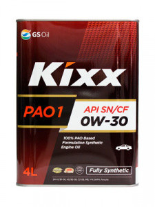 Масло моторное 0W-30  PAO1 Kixx синтетическое A5/B5 4л