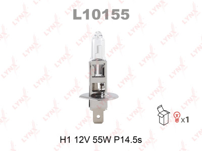 Лампа галогенная H1 12V 55W P14.5S LYNXauto L10155