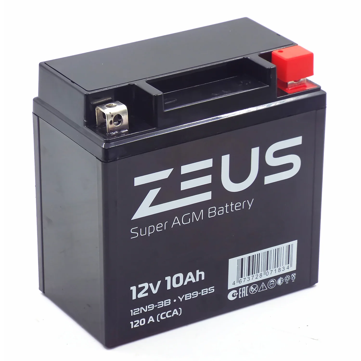 Аккумулятор ZEUS SUPER AGM 10 Ач о.п. (12N9-3B) Уценка!