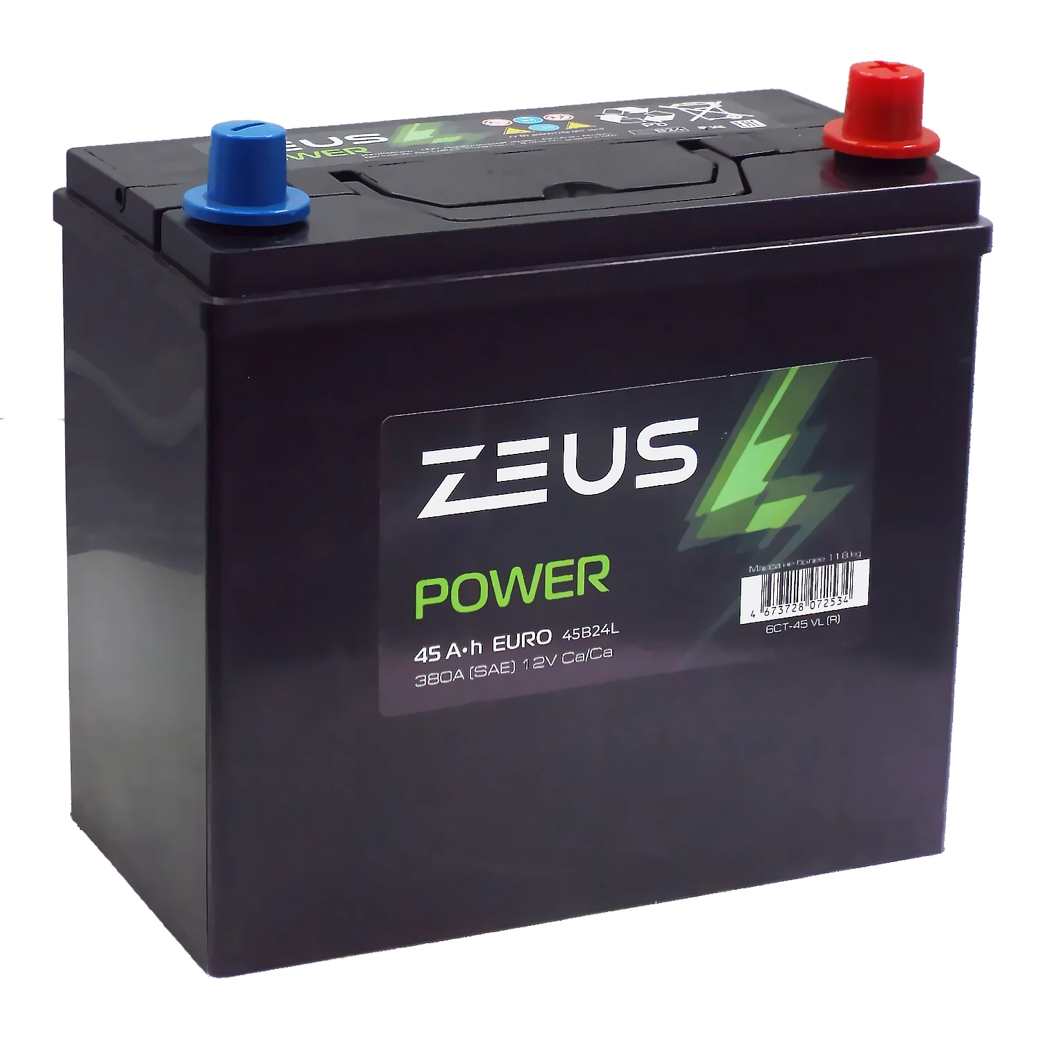 Аккумулятор ZEUS POWER Asia 45B24L 45 Ач о.п. РАСПРОДАЖА