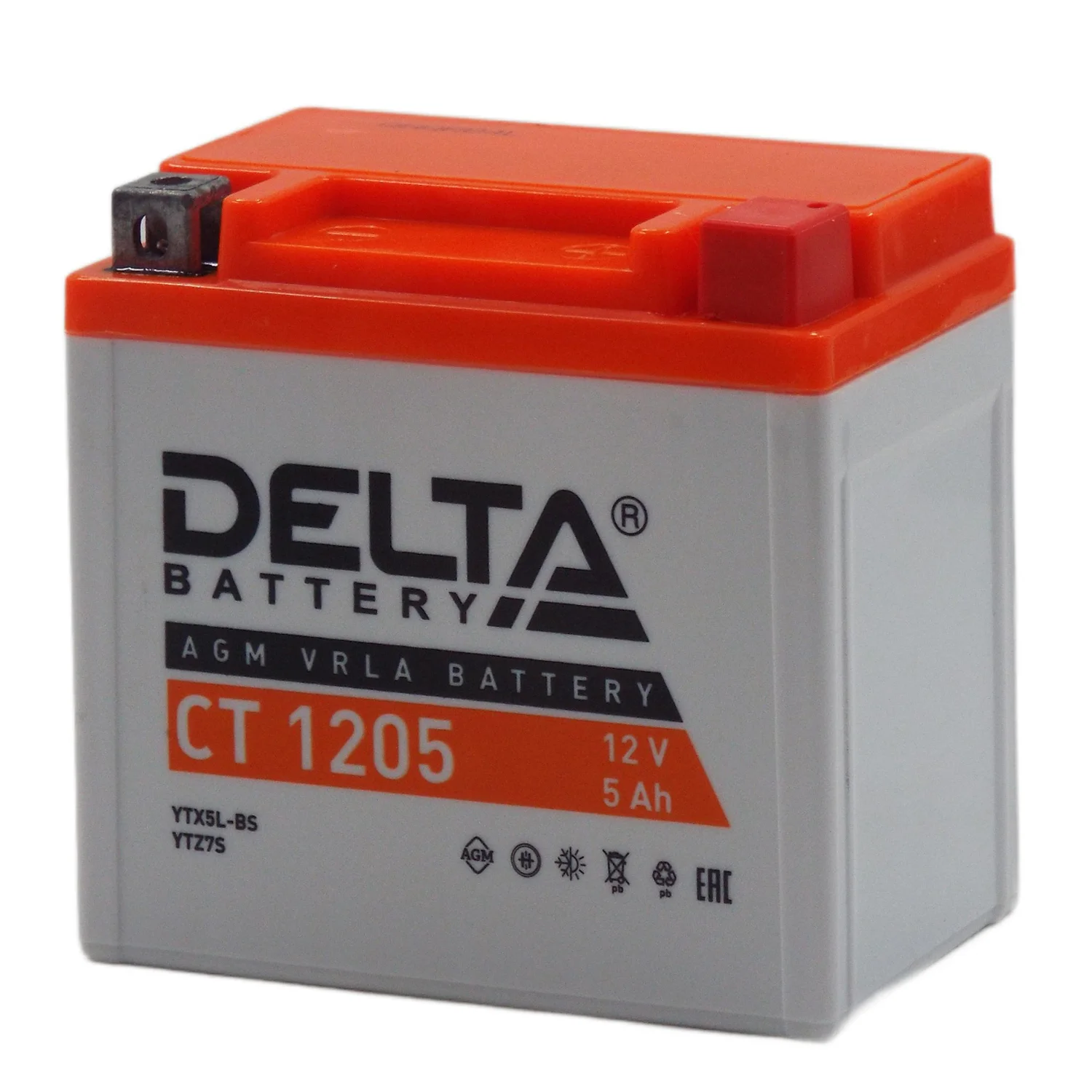 Аккумулятор DELTA СТ 1205 AGM 5 Ач о.п. (YTX5L-BS) Фото 1