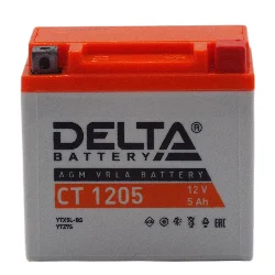 Аккумулятор DELTA СТ 1205 AGM 5 Ач о.п. (YTX5L-BS) Фото 1