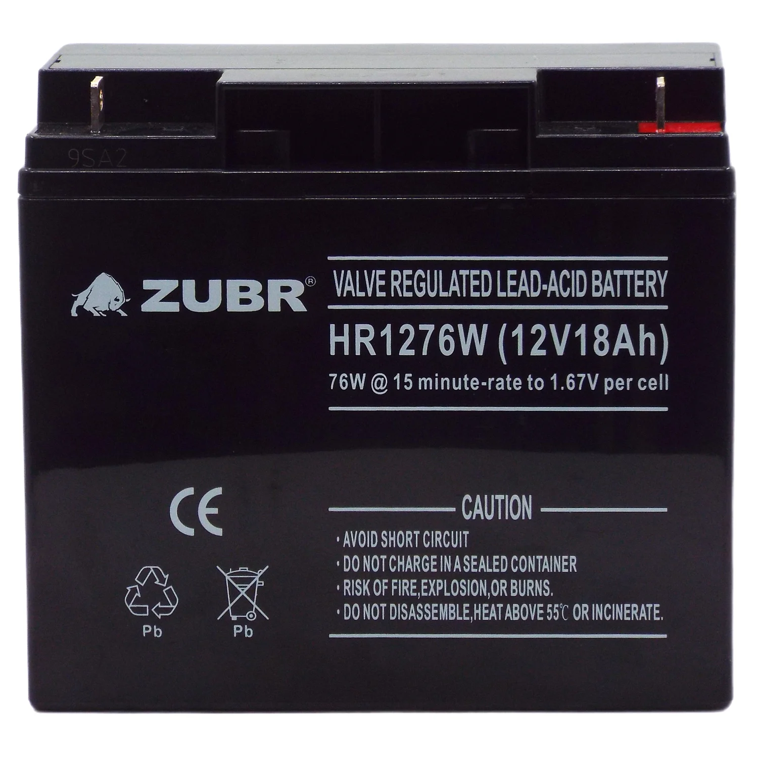 Аккумулятор ZUBR HR1276W (12V18Ah) универсальный Фото 1