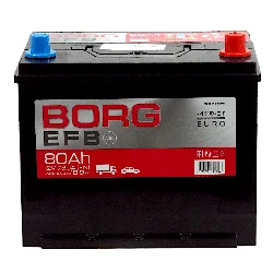 Аккумулятор BORG EFB Asia 80 Ач о.п. Фото 1