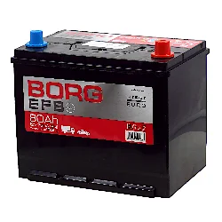 Аккумулятор BORG EFB Asia 80 Ач о.п. Фото 1