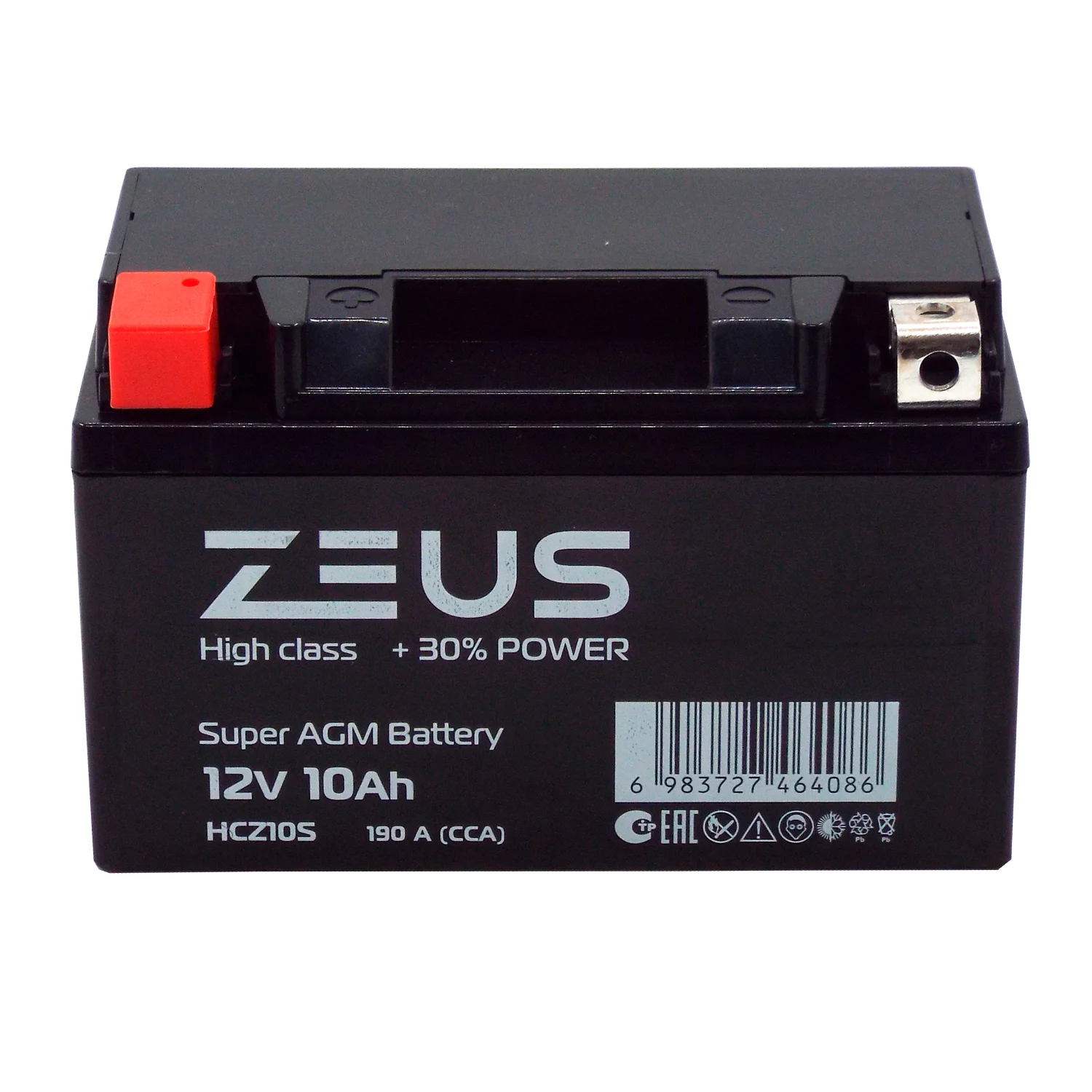 Аккумулятор ZEUS HIGH CLASS AGM 10 Ач п.п. (HCZ10S) Фото 1
