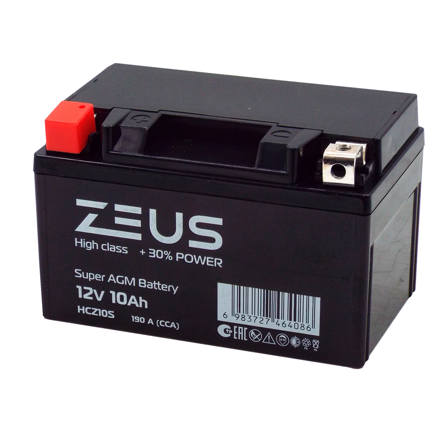 Аккумулятор ZEUS HIGH CLASS AGM 10 Ач п.п. (HCZ10S) Фото 1