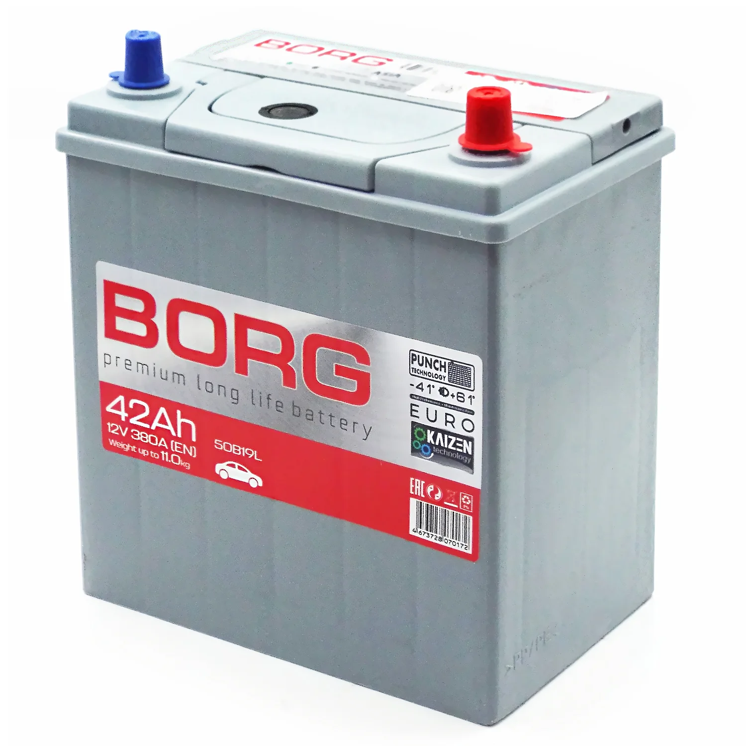 Аккумулятор BORG Premium Asia 50B19L 42 Ач о.п. Фото 1
