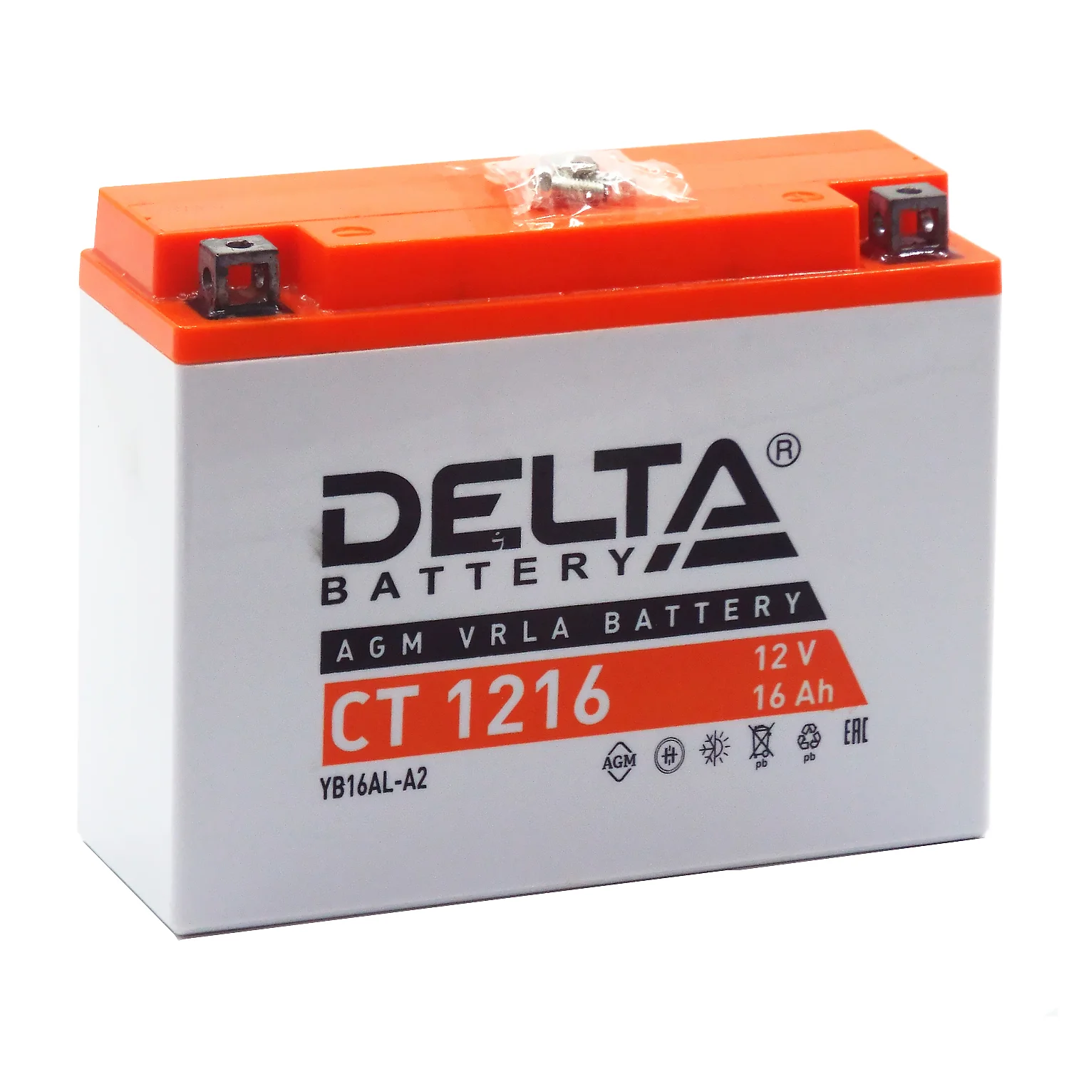 Аккумулятор DELTA СТ 1216 AGM 16 Ач о.п. (YВ16AL-A2) Фото 1