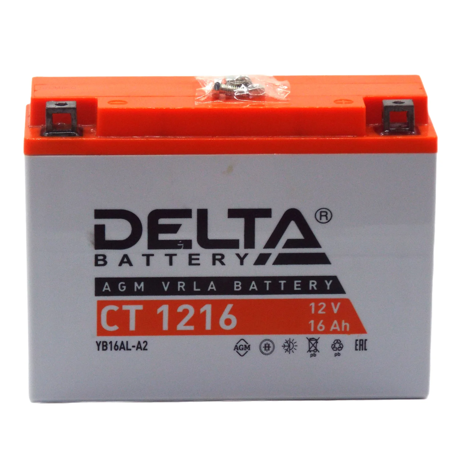 Аккумулятор DELTA СТ 1216 AGM 16 Ач о.п. (YВ16AL-A2) Фото 1
