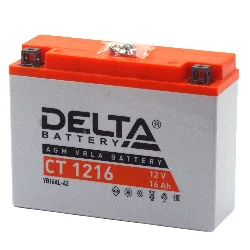 Аккумулятор DELTA СТ 1216 AGM 16 Ач о.п. (YВ16AL-A2) Фото 1