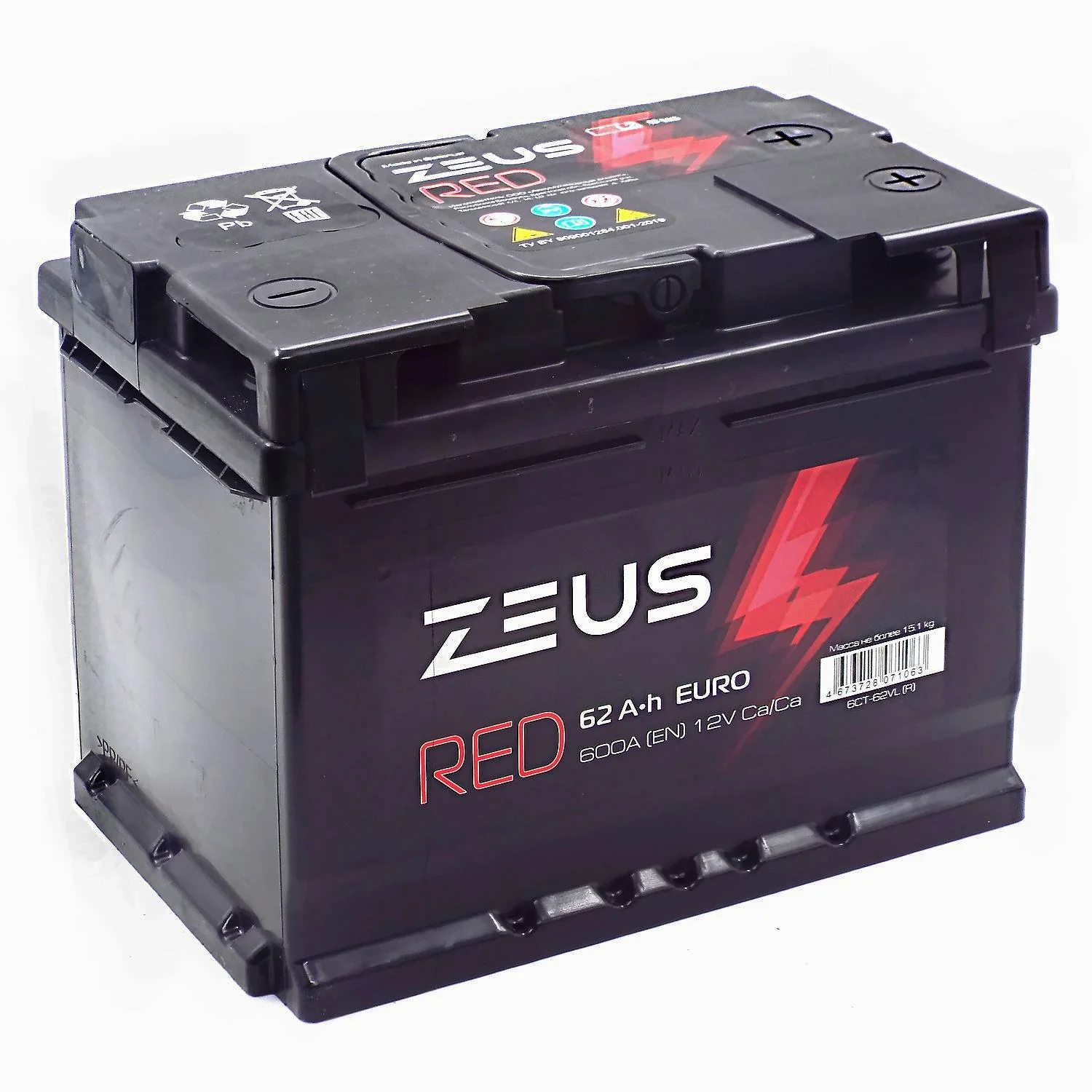 Аккумулятор ZEUS RED 62 Ач о.п. РАСПРОДАЖА