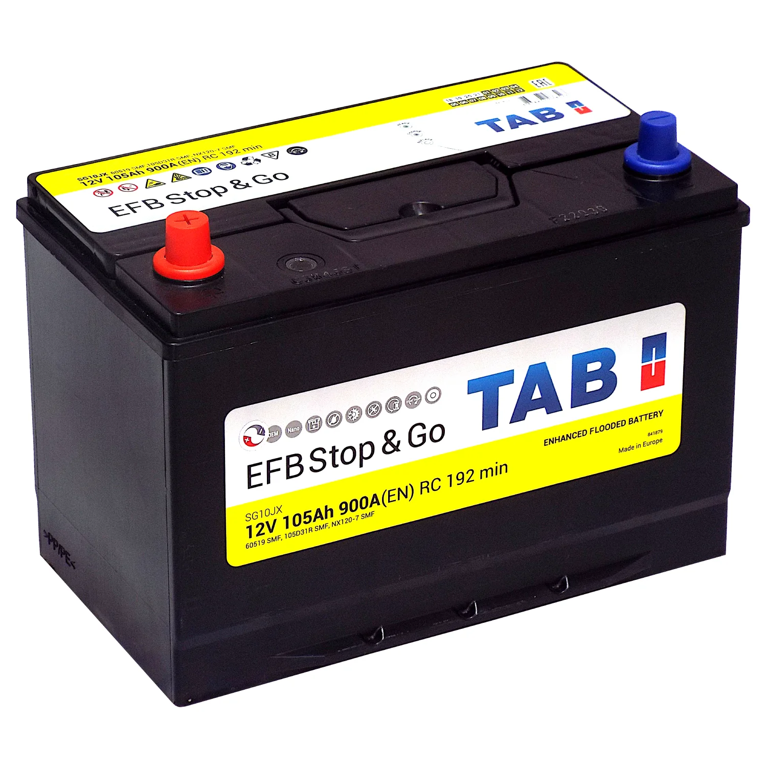 Аккумулятор TAB EFB SG10JX Asia 105 Ач п.п.