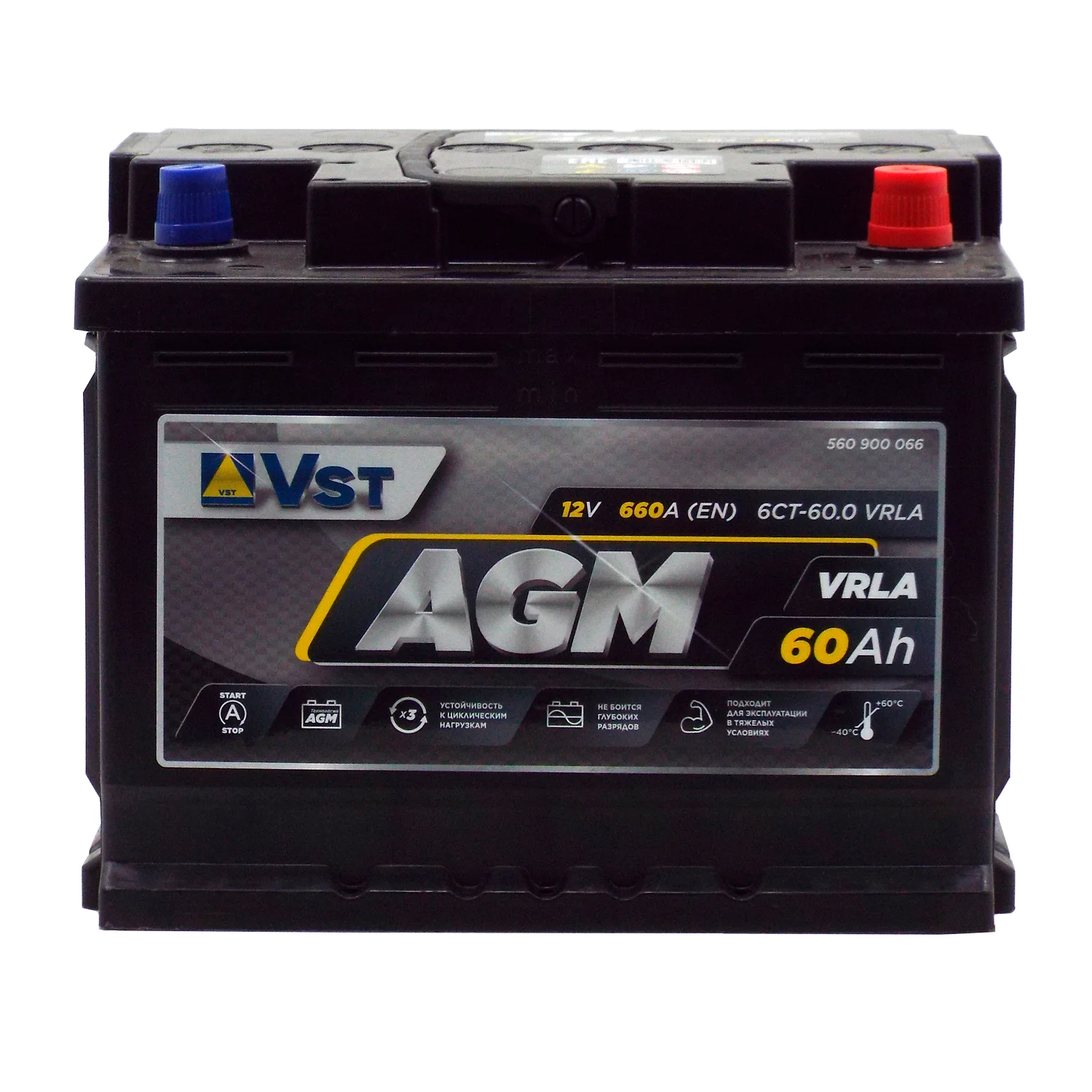 Аккумулятор VST AGM L2-1 60 Ач о.п. Фото 1