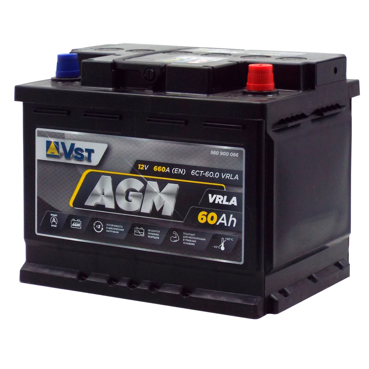 Аккумулятор VST AGM L2-1 60 Ач о.п. Фото 1