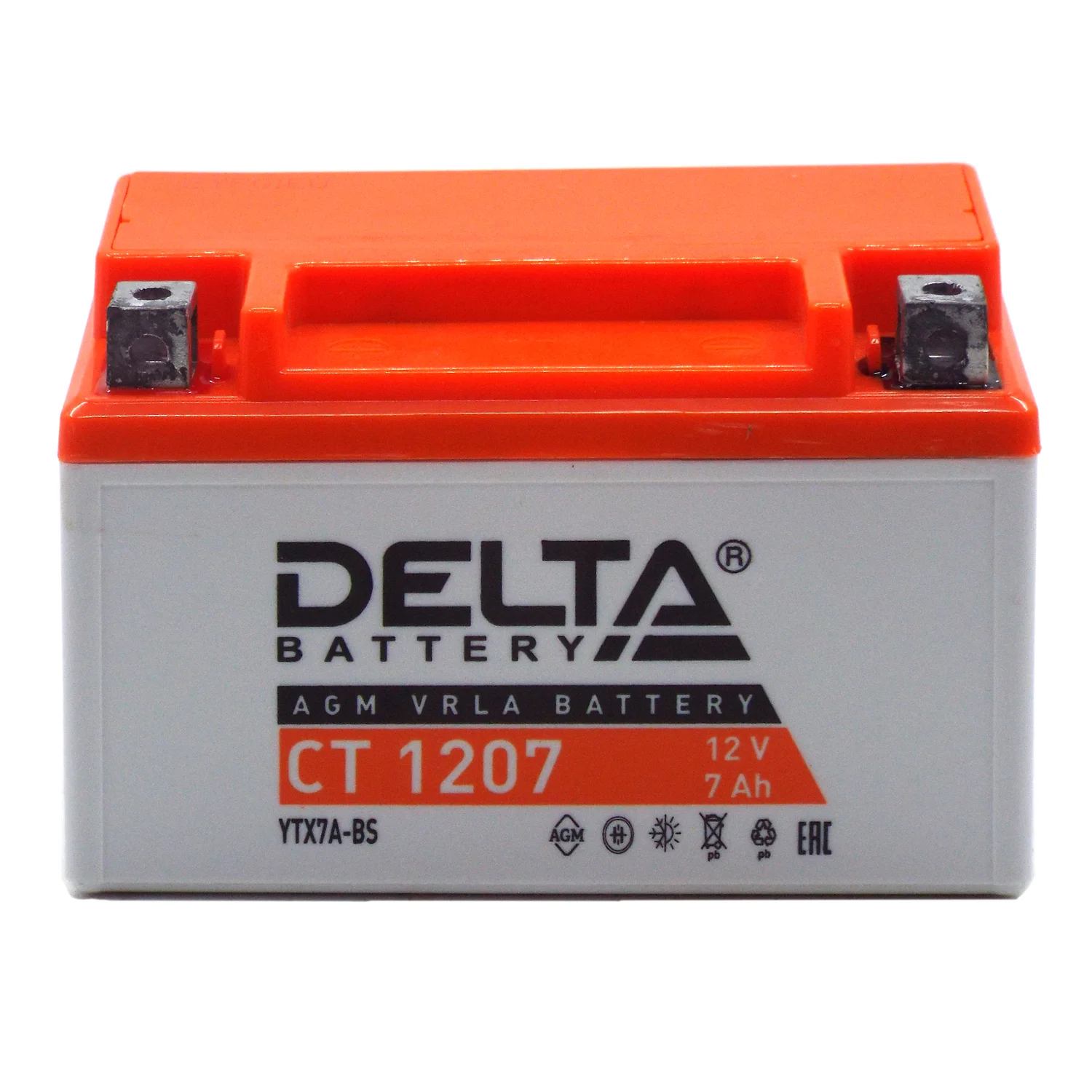 Аккумулятор DELTA СТ 1207 AGM 7 Ач п.п. (YTX7A-BS) Фото 1