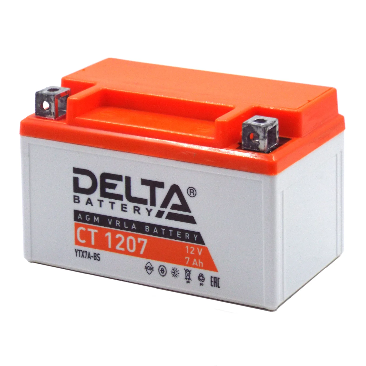 Аккумулятор DELTA СТ 1207 AGM 7 Ач п.п. (YTX7A-BS) Фото 1