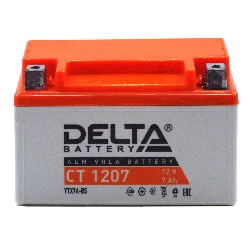 Аккумулятор DELTA СТ 1207 AGM 7 Ач п.п. (YTX7A-BS) Фото 1