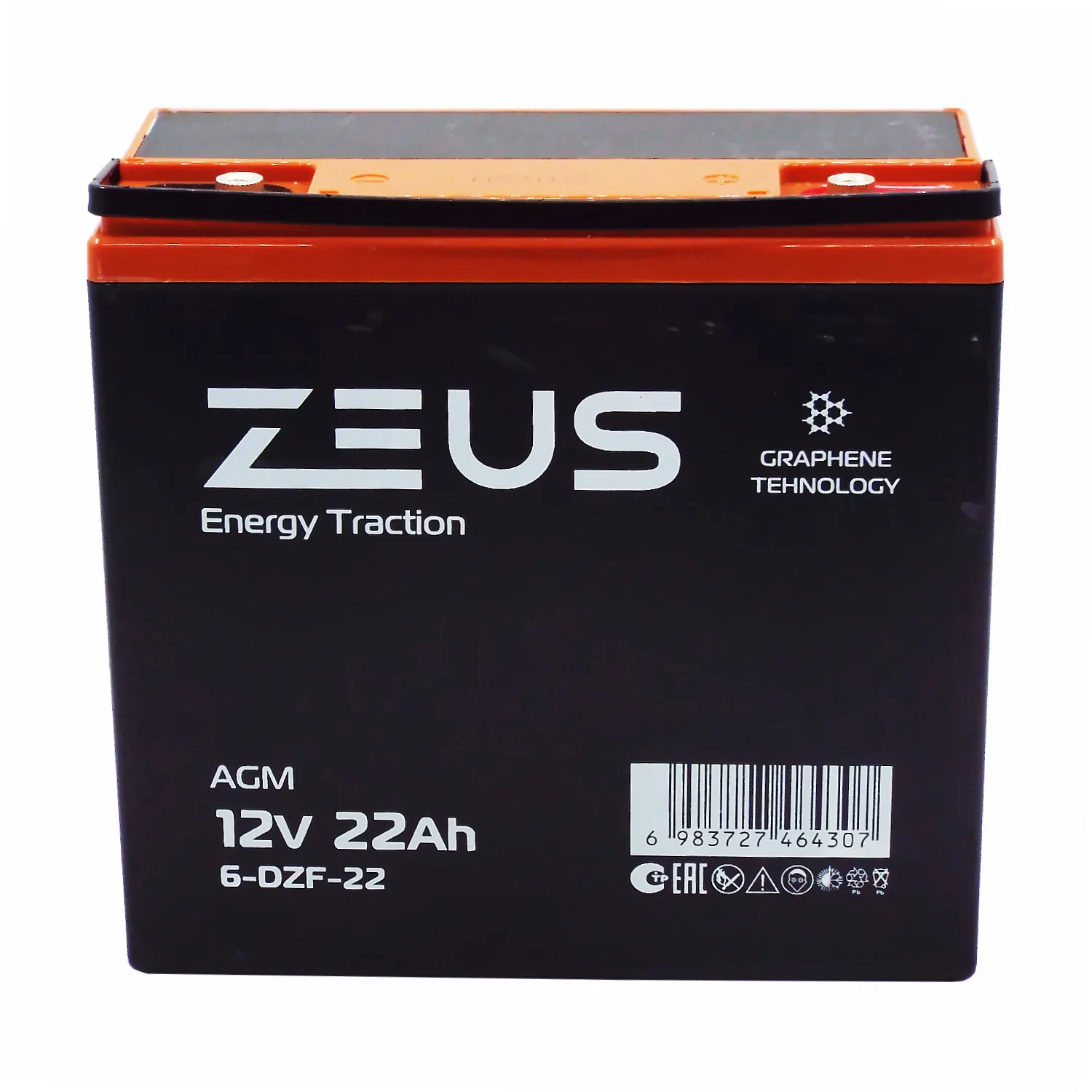 Аккумулятор ZEUS 6-DZF-22 (12V22Ah) тяговый Фото 1