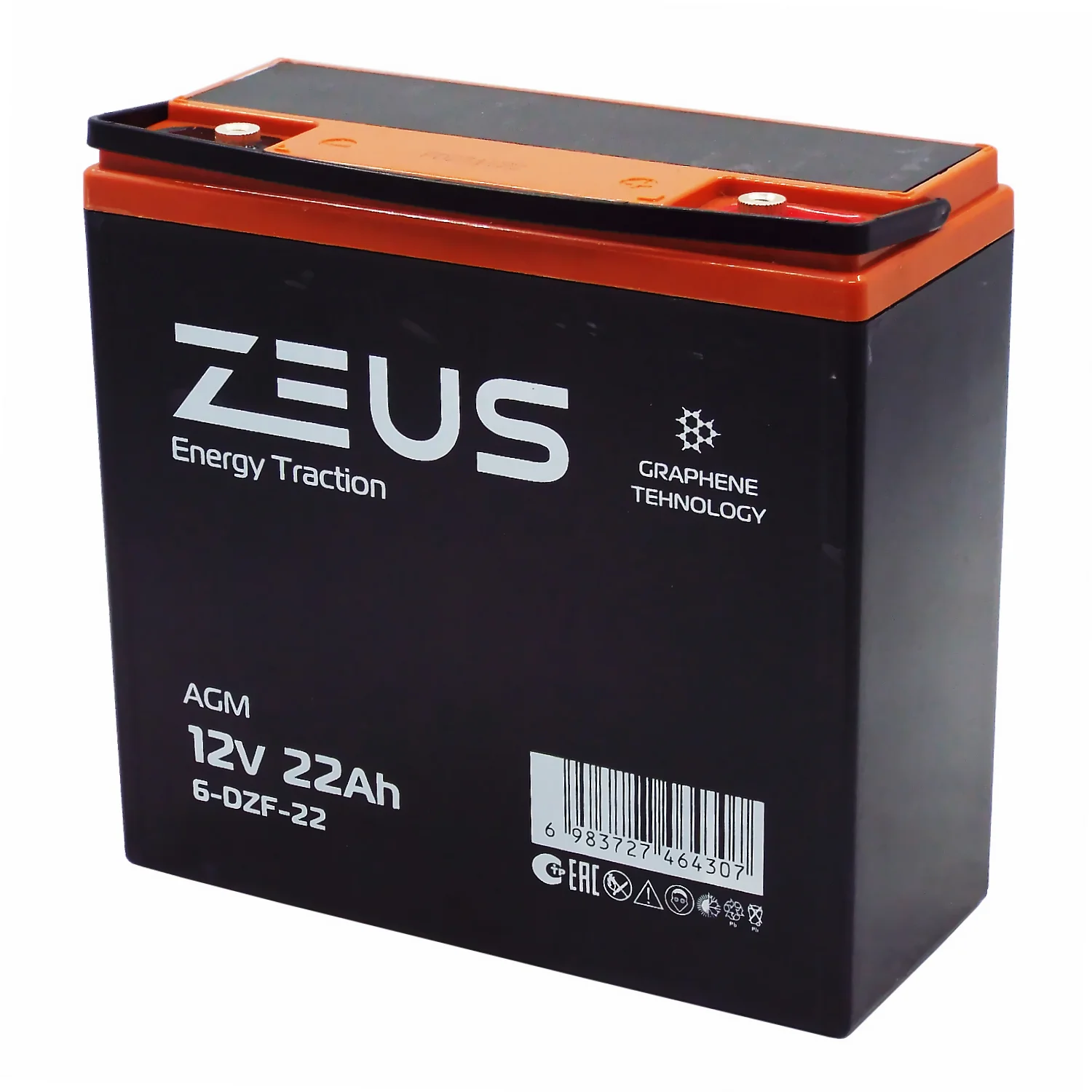 Аккумулятор ZEUS 6-DZF-22 (12V22Ah) тяговый Фото 1