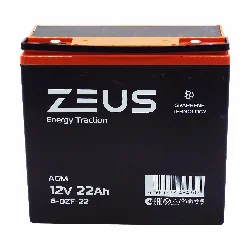 Аккумулятор ZEUS 6-DZF-22 (12V22Ah) тяговый Фото 1