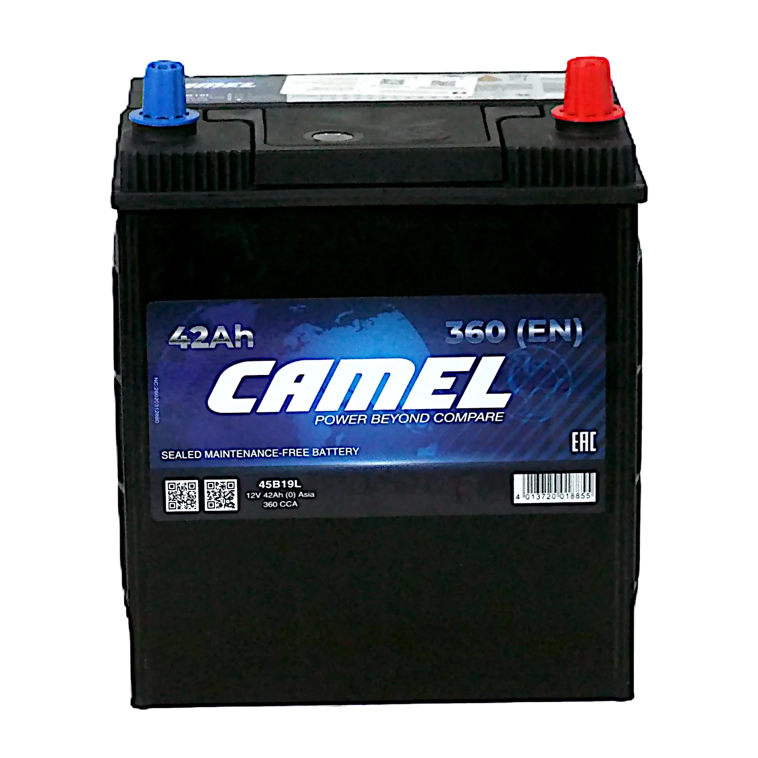 Аккумулятор CAMEL Asia 45B19L 42 Ач о.п. Фото 1