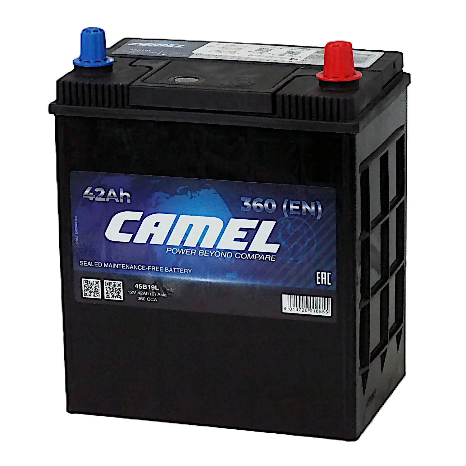 Аккумулятор CAMEL Asia 45B19L 42 Ач о.п. Фото 1