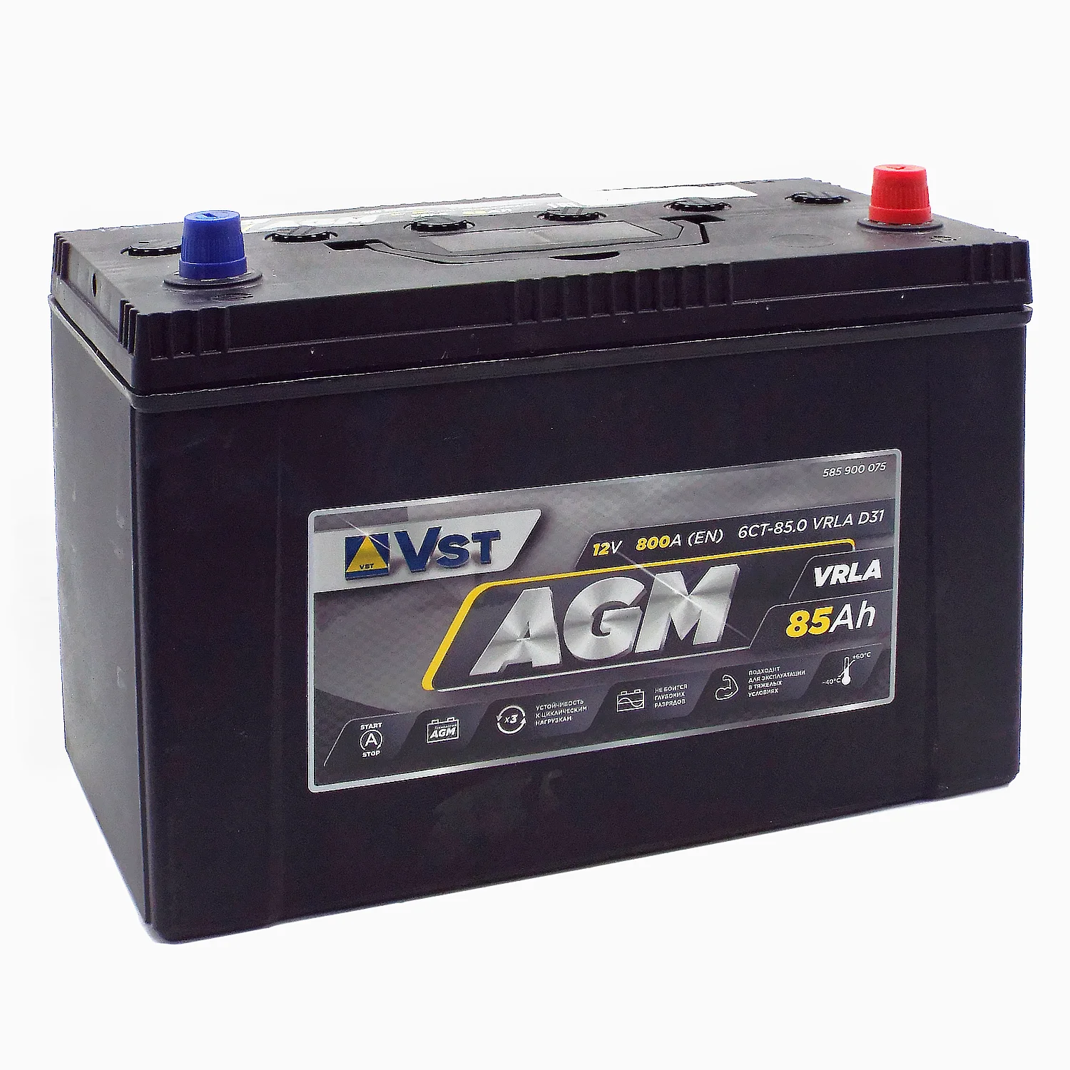 Аккумулятор VST AGM Asia 85 Ач о.п. Фото 1