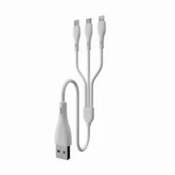Кабель Micro+ Lightning+Type-C Mietubl MTB-ODT02 2.4A белый Фото 1