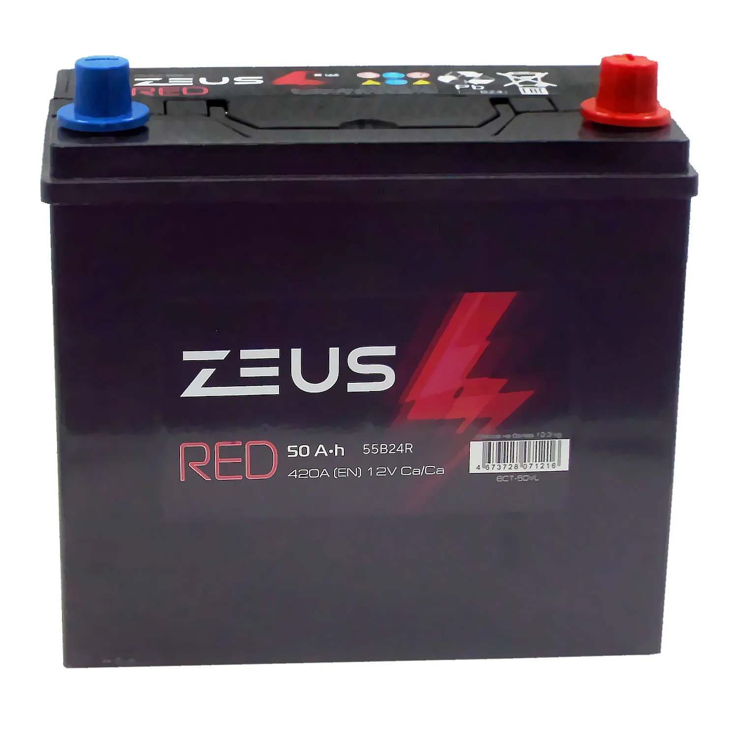 Аккумулятор ZEUS RED Asia 55B24R 50 Ач о.п. Фото 1